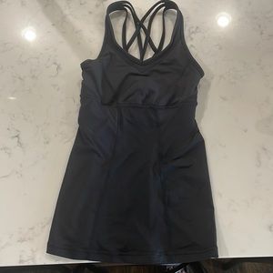 Lululemon black tank with built in sports bra. Excellent condition! Size 2.